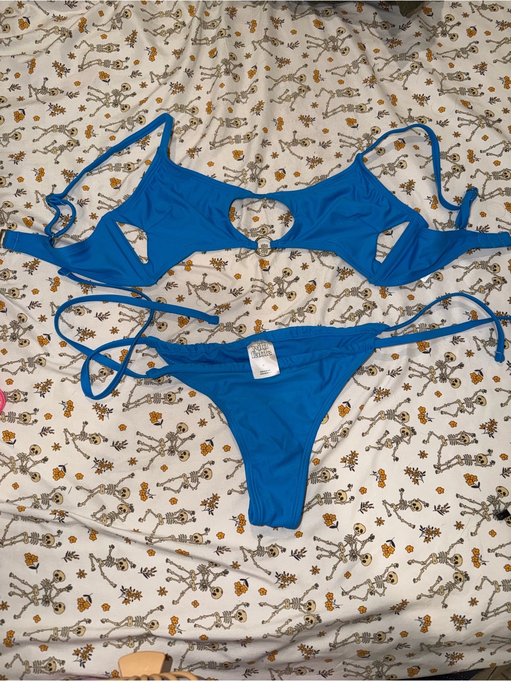wild fable Blue Cutout Ring Bikini Set